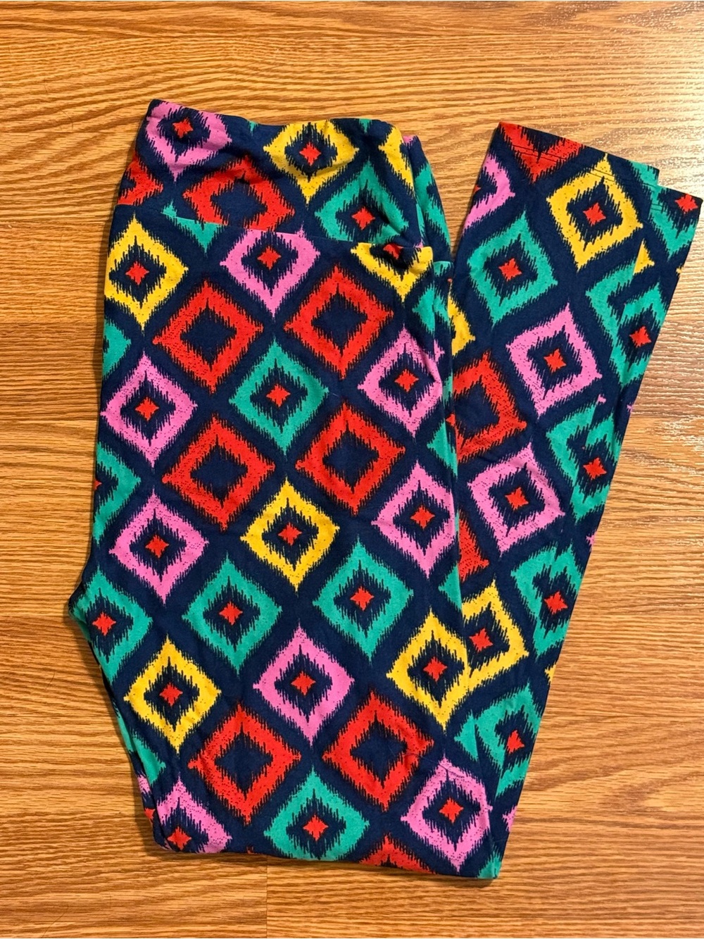 LuLaRoe Geometric Diamond Print Leggings - Navy, Pink, Red, Green, Yellow